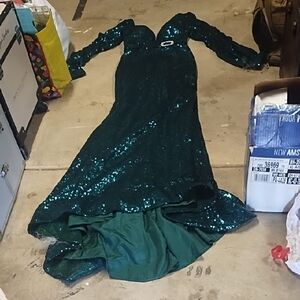 Emerald Green Sequin Gown